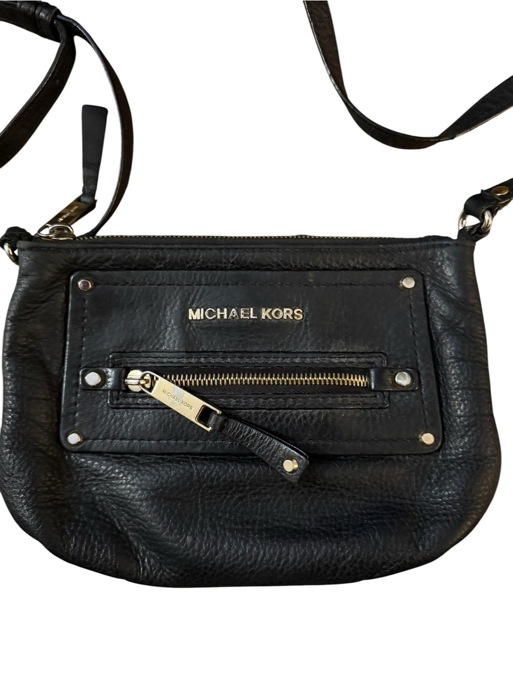 Michael Kors Black Pebbled Leather Crossbody Bag - Picture 2 of 4